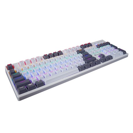  지클릭커 Rainbow PBT 기계식 키보드, GK-K801, 화이트 + 그레이