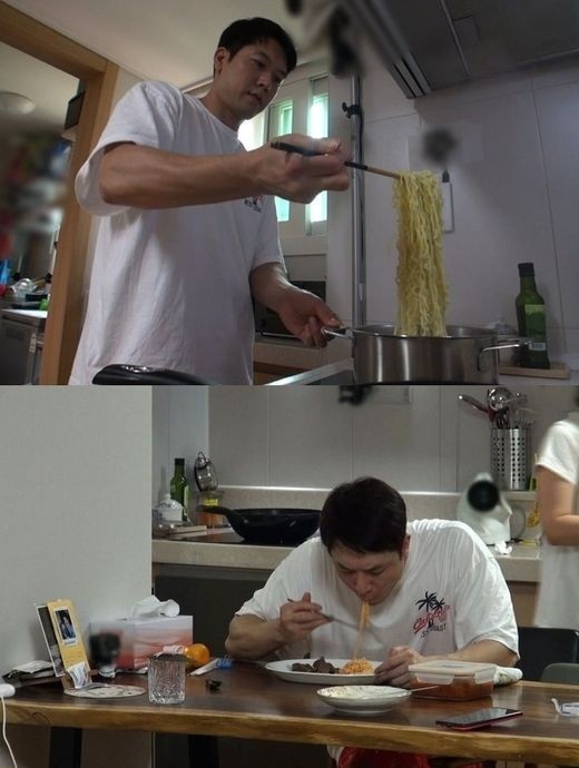  '동상이몽2' 조현재, 박민정 눈치 안 보고 폭풍 먹방 돌입