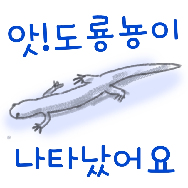  앗! 야생의 도룡뇽 잡았어요 - 논 도룡뇽