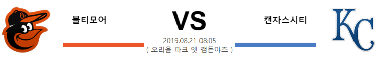  8월21일 메이저리그경기 볼티모어 vs 캔자스시티 로얄팀 수아픽
