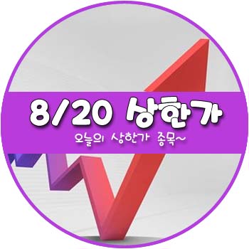 오늘의 상한가 및 테마주 8월 20일 _ 안국약품 에이디칩스 모비스