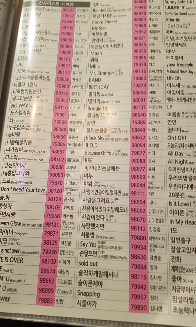  포항노래방  노래방책 어떤구성인가