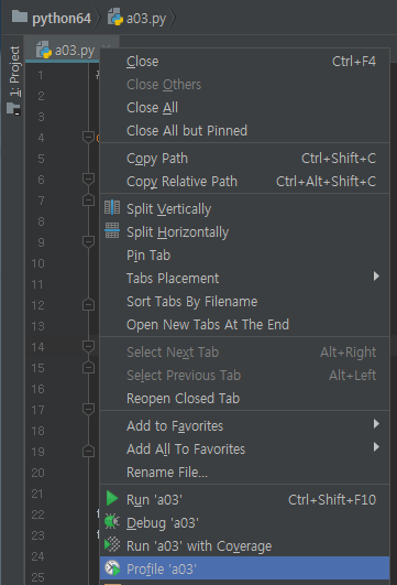 Pycharm Profile, profile, profiling : 네이버 블로그