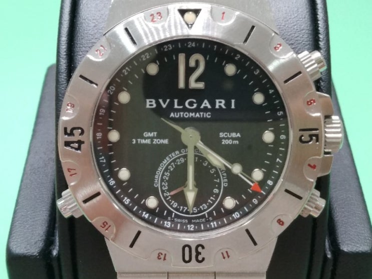 명품 BVLGARI 디아고노 GMT 시계수리 오버홀 배터리교체 문의
