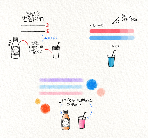  증정이벤트~8/31 * 프로크리에이트 브러쉬 / 크라프트 굿노트 노트서식 공유 + 번짐펜,포그니,마커 브러쉬업로드