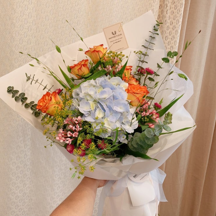  화려하면서 우아한 장미와 수국 꽃다발_ 인천미추홀구주안꽃집