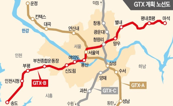  GTX B노선 예타 통과할듯. 수혜지역은?