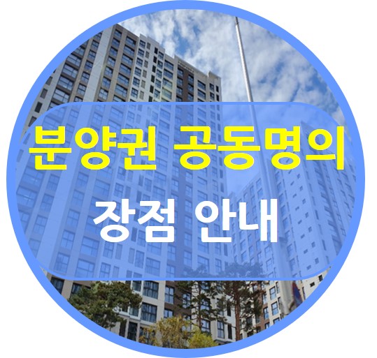  분양권 공동명의 장점 소개