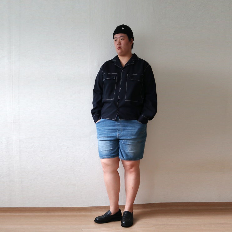  셔츠코디 웨이즈 셔츠,라모랭 와치캡,슈펜 로스트가든 로퍼