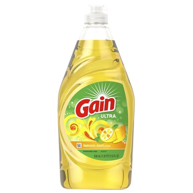 Gain 울트라 액상 주방세제 레몬 제스트, 1개, 638ml/게인