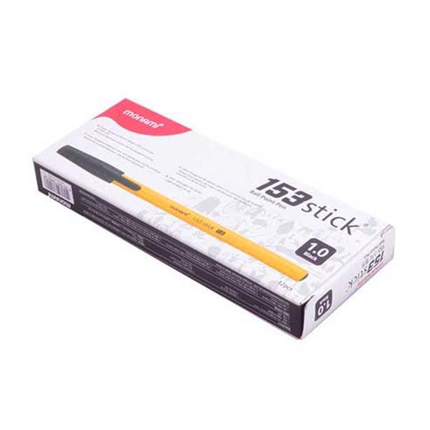 모나미 153 스틱 유성볼펜 1.0mm x 12p, 흑색, 1개 (3,550원)
