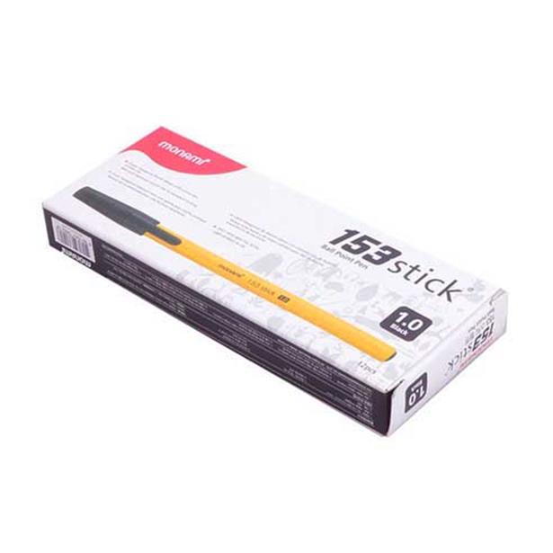  모나미 153 스틱 유성볼펜 1.0mm x 12p, 흑색, 1개 (3,550원)