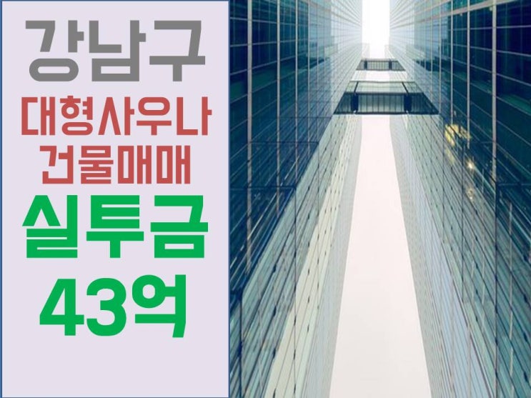  강남구 대형사우나 매매 :) 강남빌딩매매 / 강남빌딩투자 / 부동산재테크 / 빌딩공부 / 사우나건물 / 빌딩건물 / 강남건물매매 / 강남부동산매매 / 감정평가완료 /