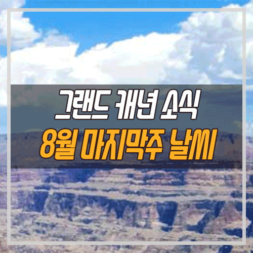  [매니아 정보] 그랜드 캐년 소식 / 사진 / 8월 넷째주 날씨
