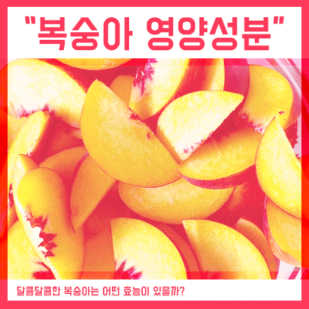  복숭아 영양성분 및 효능 부작용까지!