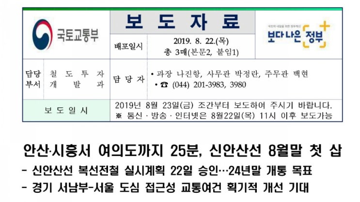  안산․시흥서 여의도까지 25분, 신안산선 8월말 첫 삽
