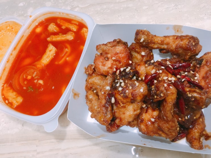  진영 배달맛집, 치킨플러스 김해진영점 핫쵸킹+ 호로록 떡볶이 