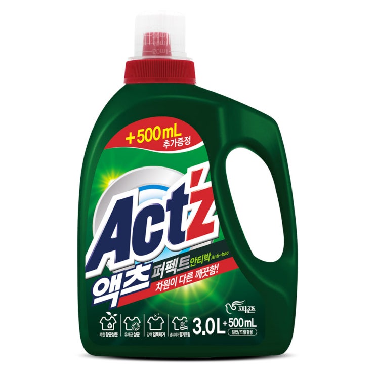  피죤 액츠 퍼펙트 액상세제 안티박 3L + 500ml, 1개