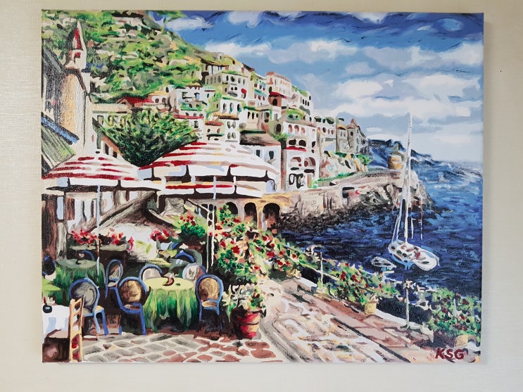  그림 지중해 풍경