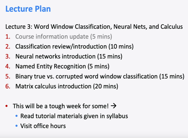  Lecture 3 – Neural Networks
