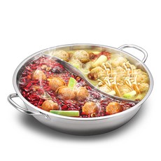  스테인레스 반반냄비, 28cm, 단일 색상