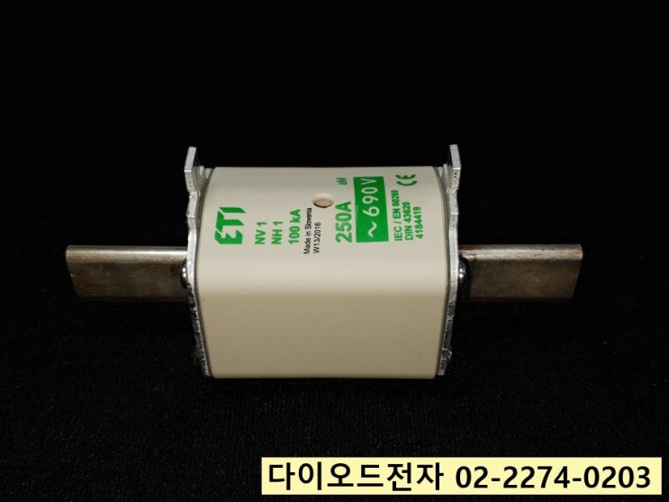  ETI 4184419 퓨즈 판매점 NV1 NH1 100KA 250A ~ 690V IEC/EN60269