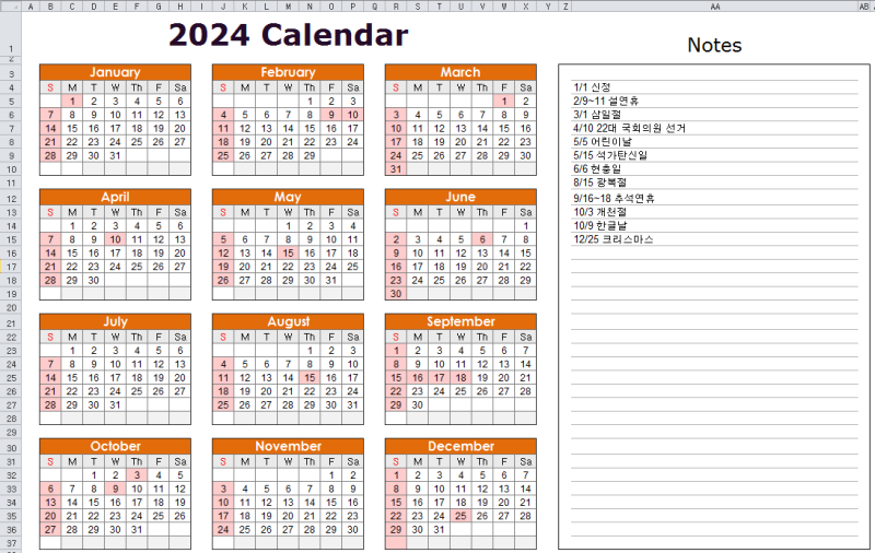 Calendar 2024 Xlsx New Amazing List of Printable Calendar for 2024 Free