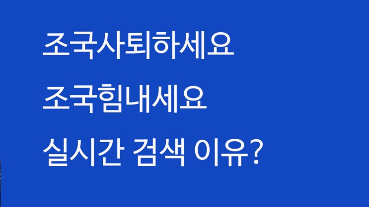  조국사퇴하세요 조국힘내세요 키워드가 실시간 검색어 된 이유는?