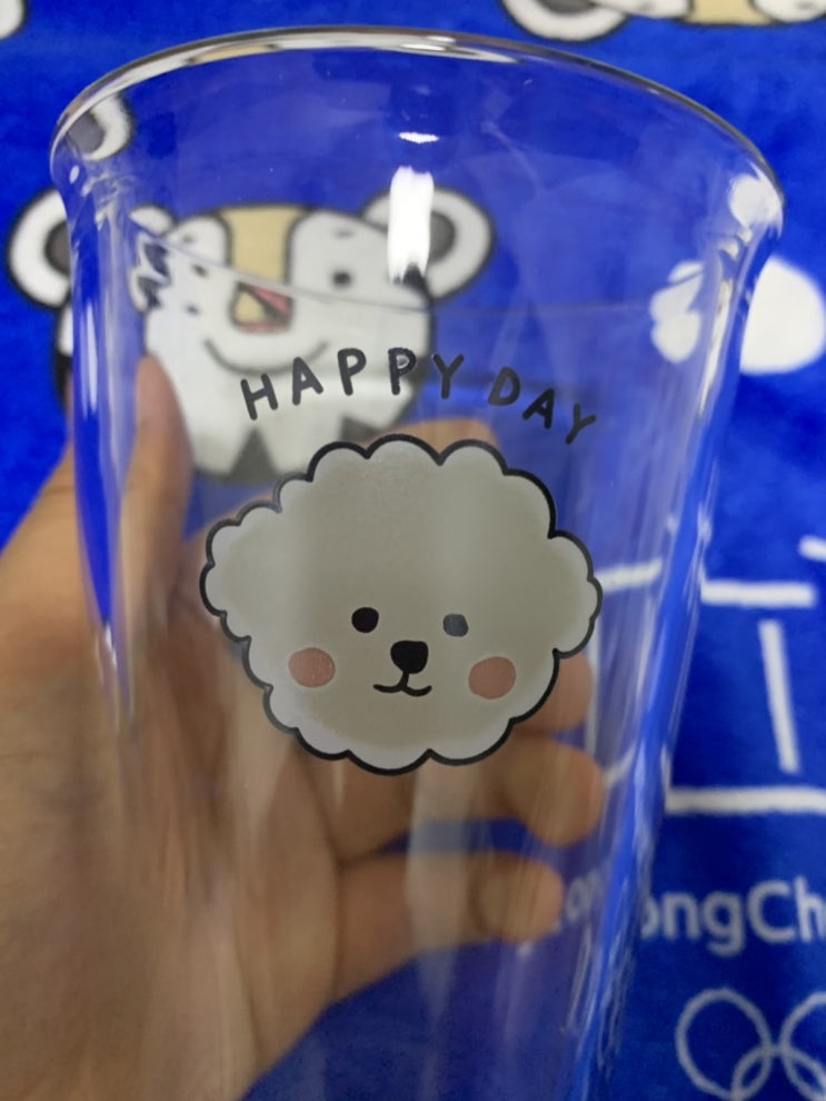 올리브영 X 데일리라이크 비숑 프리제 강화 유리컵~