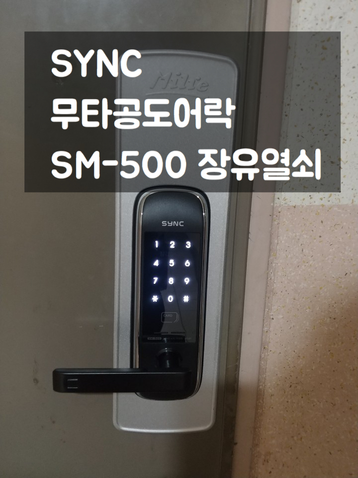 김해 장유열쇠- 무타공 도어락 SYNC 솔리티 SM-500 대우 푸르지오 1차 아파트 설치