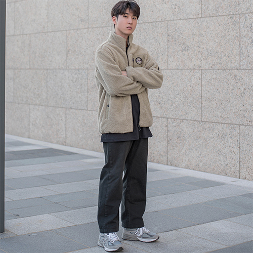  남자 가을 코디 디스커버리 양털 테크후리스 완벽하네