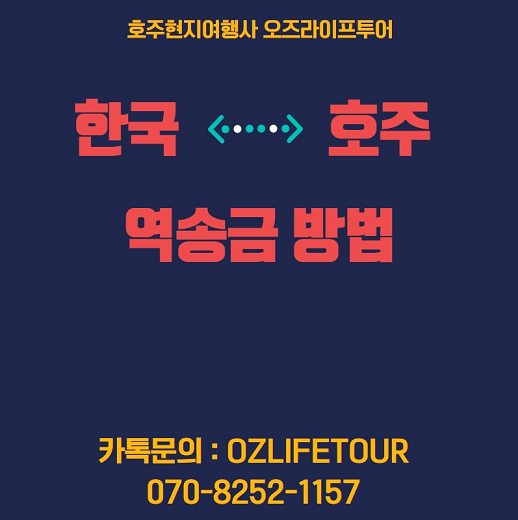  호주에서 한국 역송금 방법 및 장단점