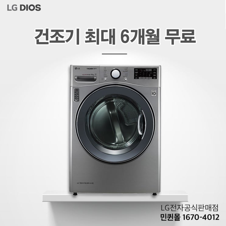  LG 듀얼인버터 빨래 건조기 16kg RH16VHR, 엘지전자 케어솔루션 민퀸몰