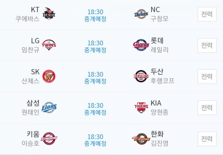 2019.08.28 KBO(프로야구) (한화 키움 | KIA[기아] 삼성 | NC KT | 롯데 LG | 두산 SK)