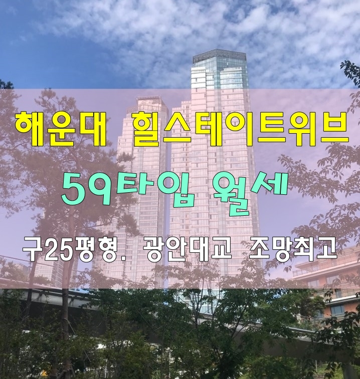  해운대힐스테이트위브..그림같은 광안대교조망의 59타입월세