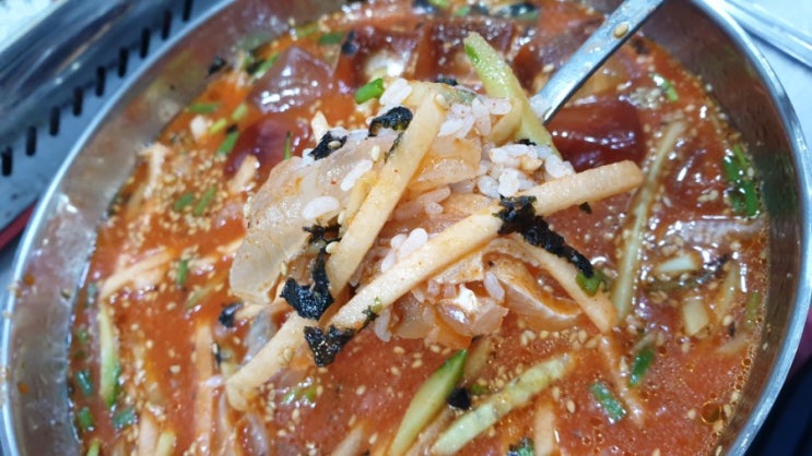  포항 구룡포시장 오달진 전복대게에서 물회를~