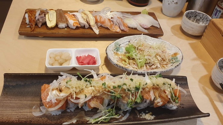  광명사거리 맛집  김근배초밥참치 연어롤+모듬세트