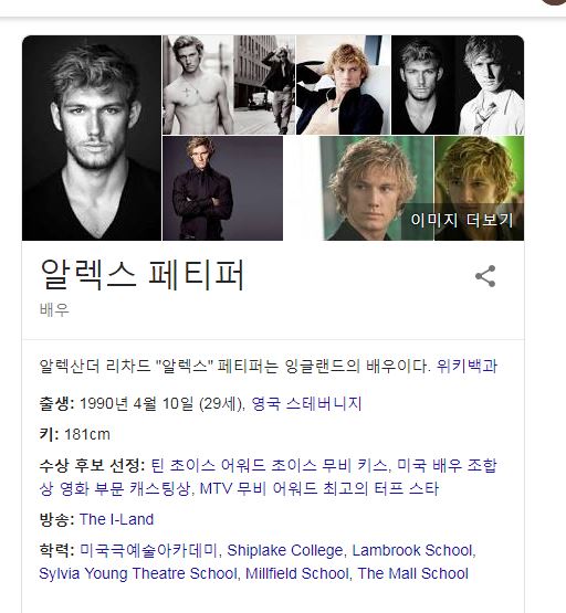  영국 영화배우-알렉스 페티퍼Alex Pettyfer -잘 생겼다