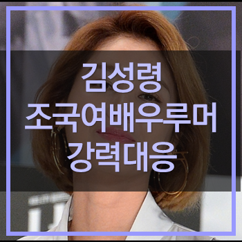  조국여배우 루머 김성령 허위 사실 유포 강력대응!
