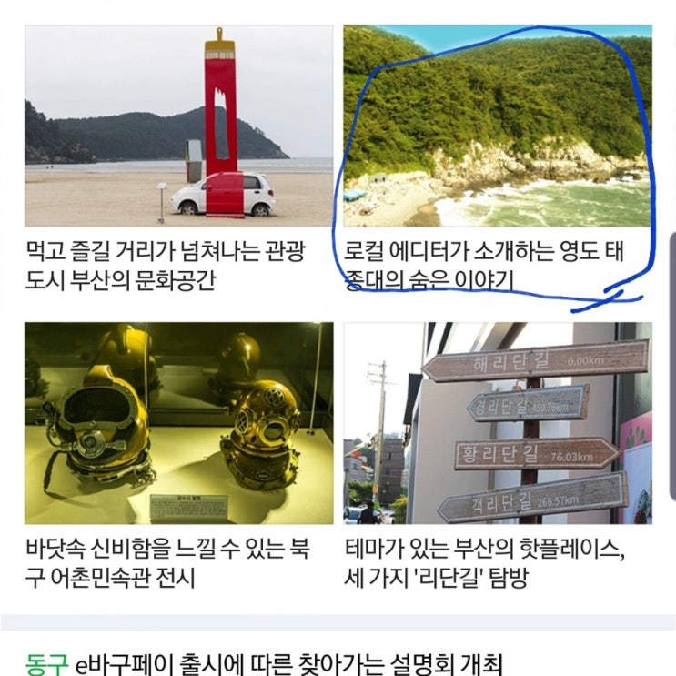 로컬에디터가 소개하는 영도 태종대의 숨은 이야기 - 네이버 우리동네 메인에 실린 내 글 자랑 -storyduck_로컬에디터