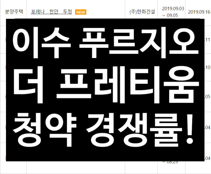  서울 이수 푸르지오 더 프레티움 청약 경쟁률!