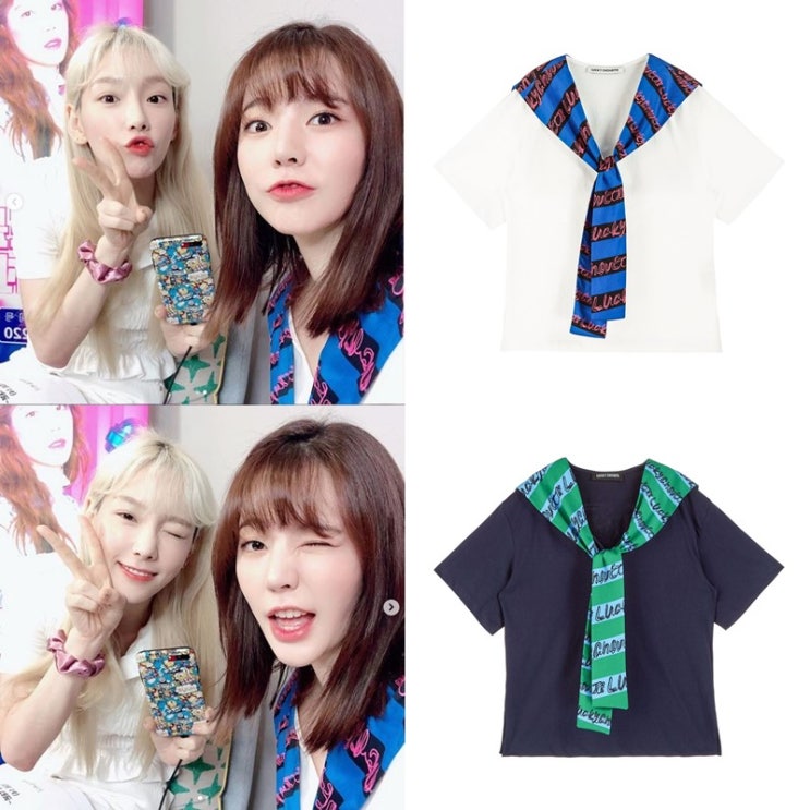  소녀시대 써니 패션 인스타그램 옷 *럭키슈에뜨 티셔츠