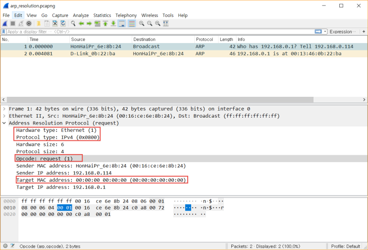  [네트워크 보안] Wireshark를 통한 패킷 분석(TCP, IP, UDP, ARP, ICMP)