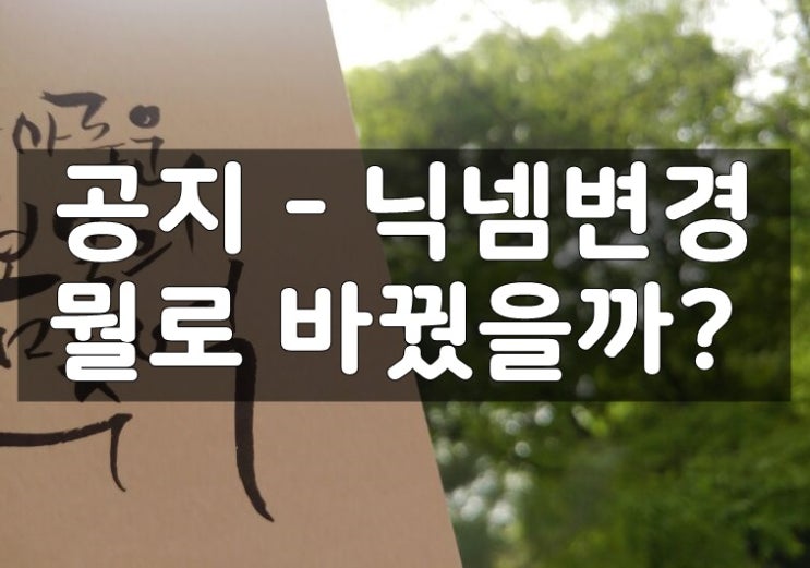  닉넴변경- 은짱 에서 지담화(芝談畵)