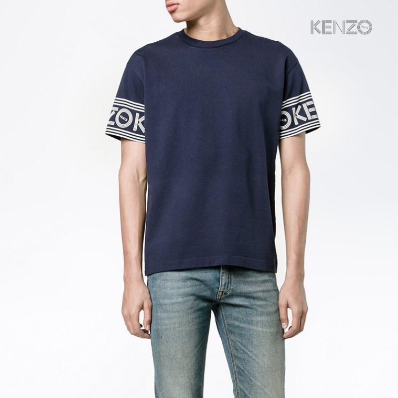 KENZO 겐조 암밴드 로고프린트 티셔츠 네이비