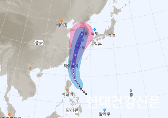 태풍 링링 북상 중, 예상 경로 한반도 강타할 듯...일본기상청 ‘강한 태풍’