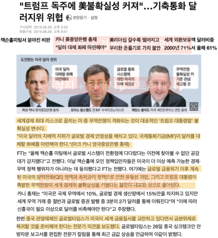  [트럼프발불확실성] 미국 트럼프 대통령의 정책 불확실성 리스크와 기축통화로서 미국달러 가치의 변화