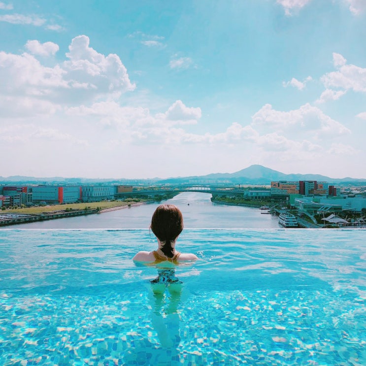  [김포 여행] 마리나베이 서울 호텔 루프탑 스카이풀 수영장 운영 시간,이용 방법, 스낵바, 가격 후기!