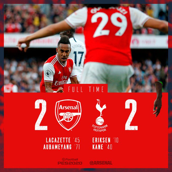  [EPL 19-20] 4R. 아스날 vs 토트넘 :: 2-2 (무)