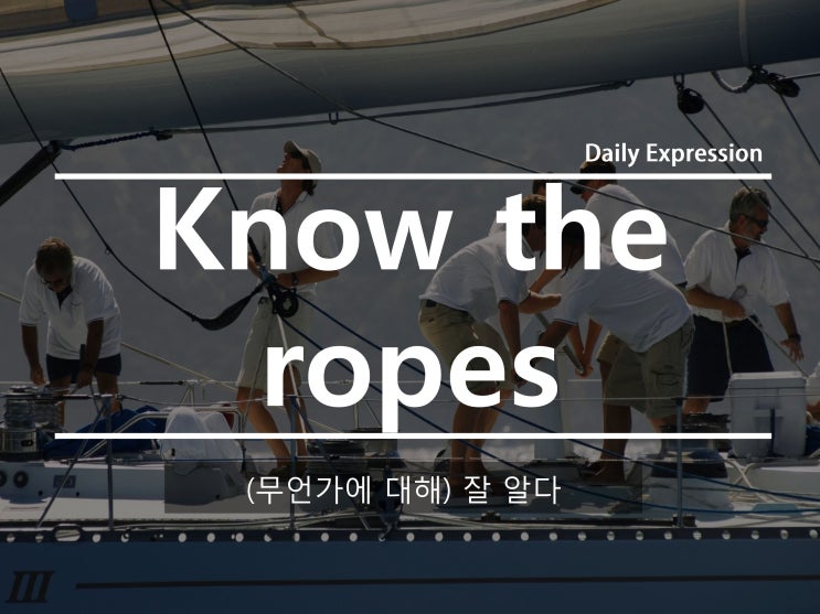  [Daily Expression] Know the ropes (무언가에 대해) 잘 알다 (일대일영어회화, 직장인영어회화)